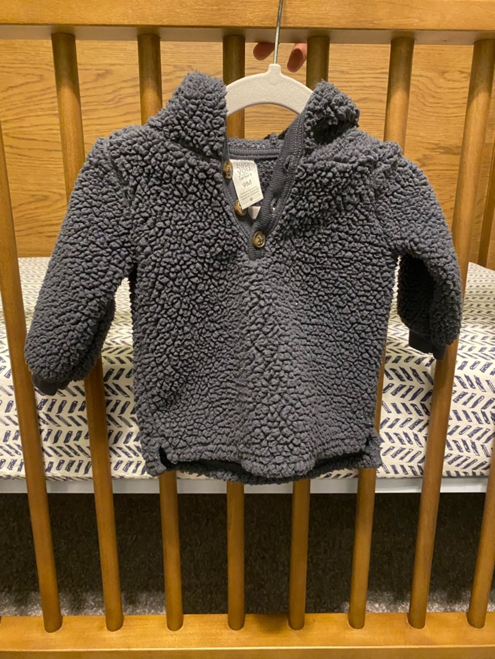 Carter's Navy/Charcoal Sherpa Pullover Hoodie